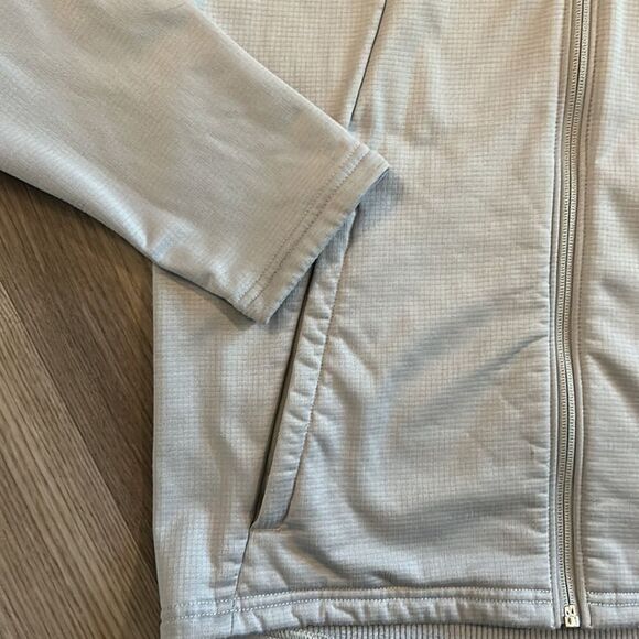 MENS UNDER ARMOUR LIGHT GRAY/SILVER FLEECE LINED FULL ZIP JACKET SIZE SMALL - Picture 2 of 6